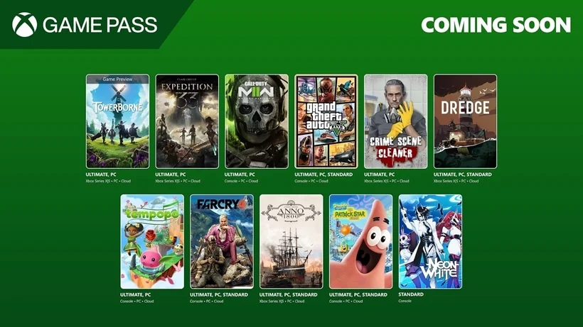 A programação da segunda onda do Xbox Game Pass de abril de 2025 inclui Call of Duty Modern Warfare II