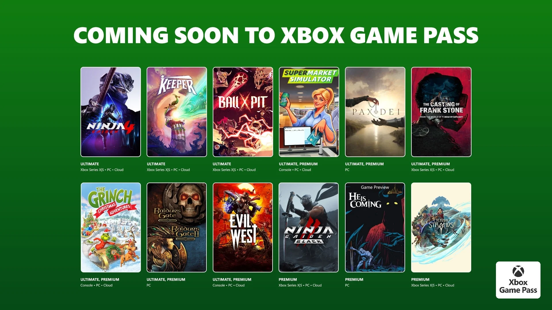 Microsoft anuncia os 12 primeiros jogos que chegam ao Xbox Game Pass em outubro de 2025