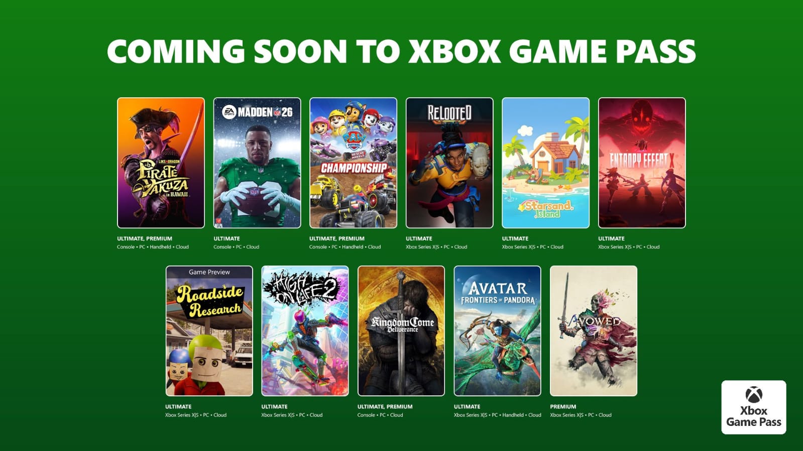 Xbox Game Pass anuncia 11 jogos para o início de fevereiro