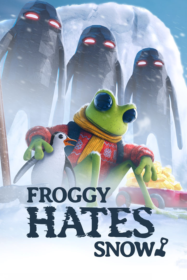 Sapo Froggy em ambiente nevado de Froggy Hates Snow