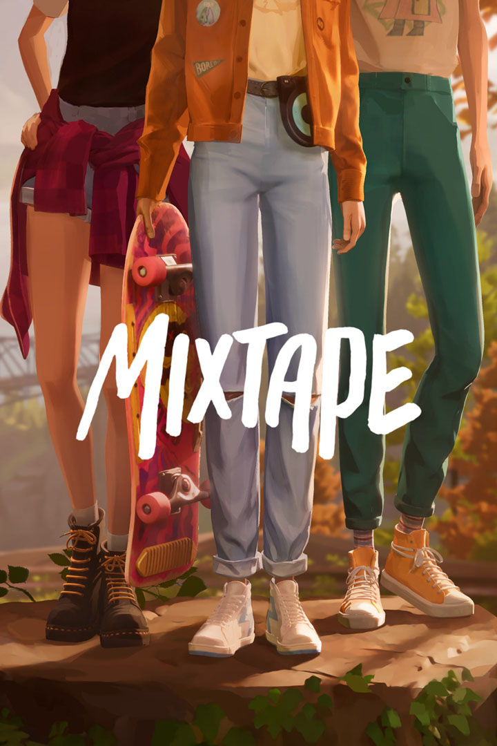 Cena do jogo Mixtape com personagens de skate