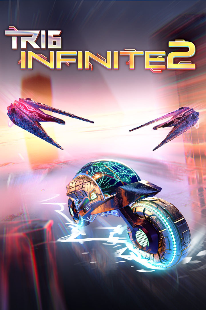 Nave futurista em uma pista cibernética de Tri6 Infinite 2