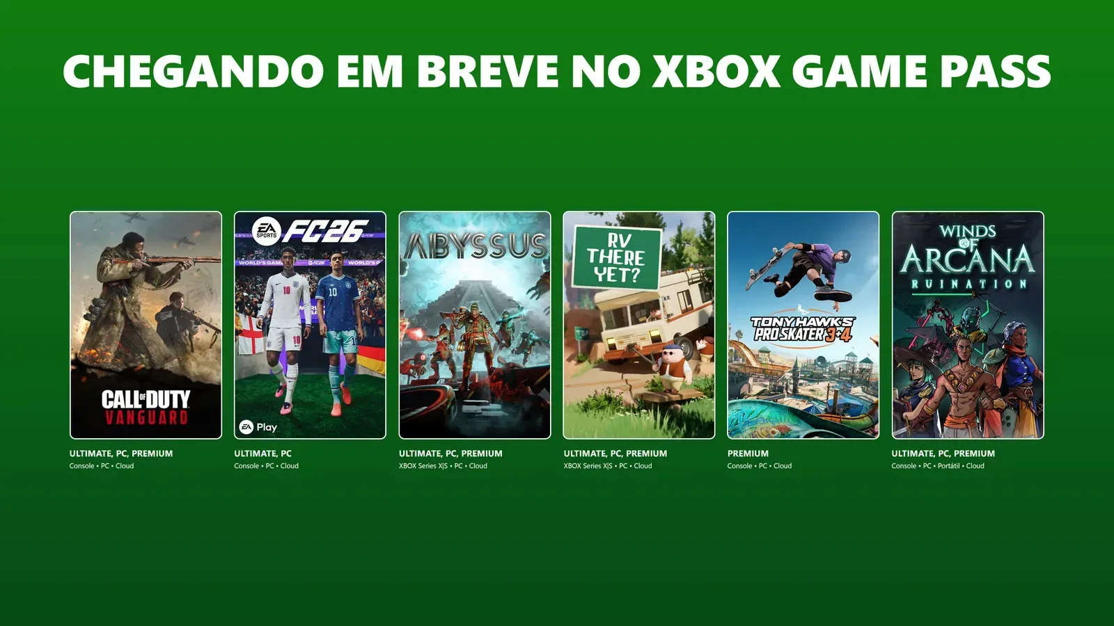 Lista do Game Pass
