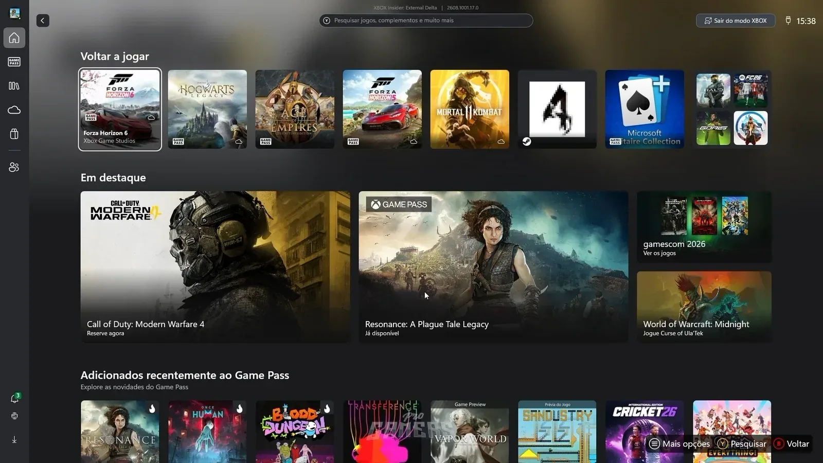 APP do XBOX.