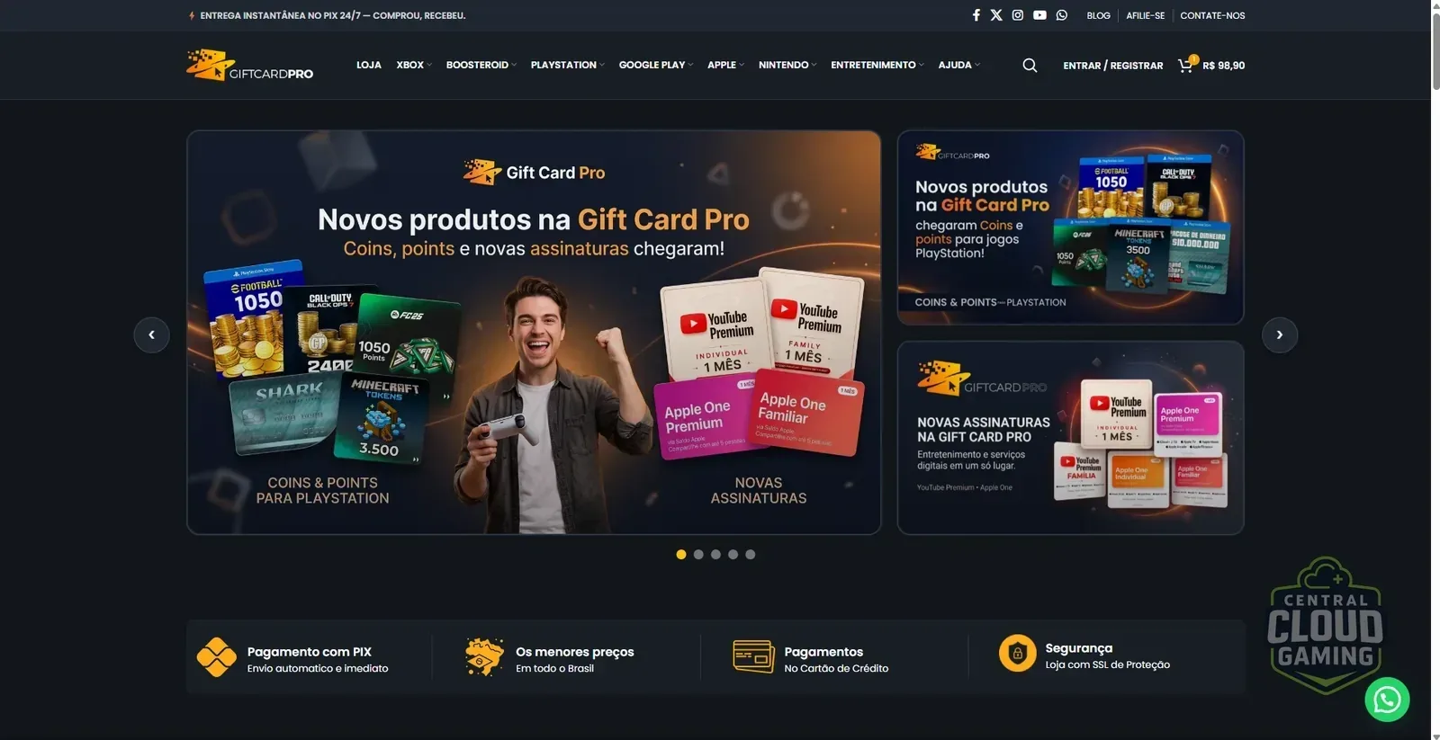 Compre na Gift Card Pro.