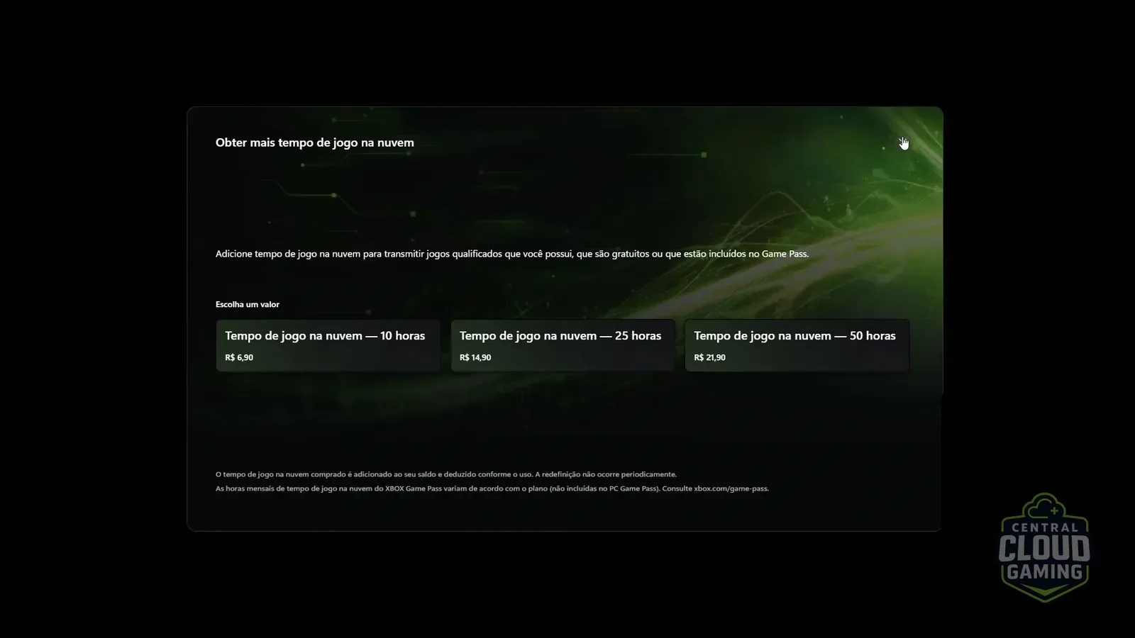 Ao acessar o jogo clique no botão no canto inferior direito para comprar horas.