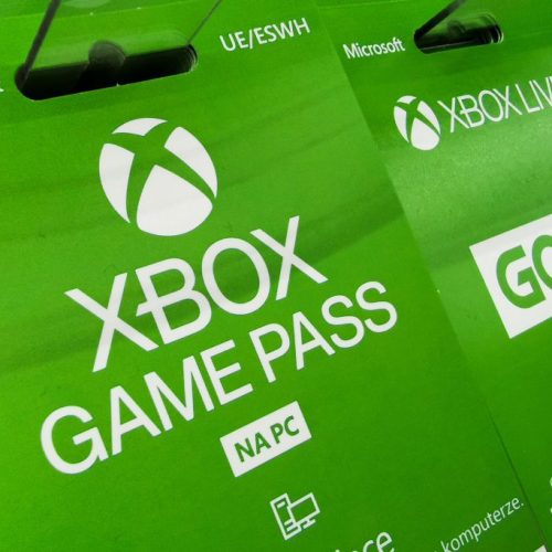 Xbox game pass gift cards are seen in a store in Krakow, Poland on August 26, 2021 (Photo by Beata Zawrzel/NurPhoto via Getty Images)